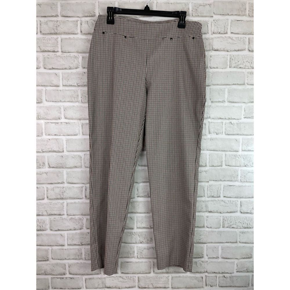 EST 1946 Women's Plaid Pull-on Elastic Waist Trouser Size 10 Business Casual